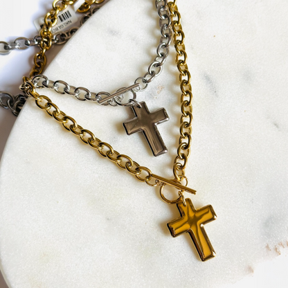 Chunky Bold Cross Necklace