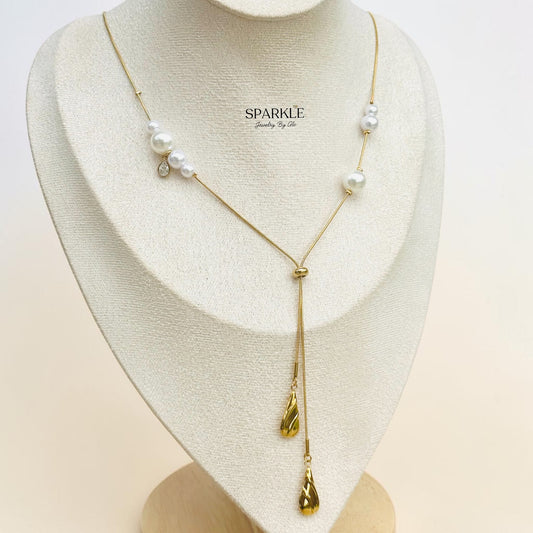 Luxe Drop Pearl Necklace