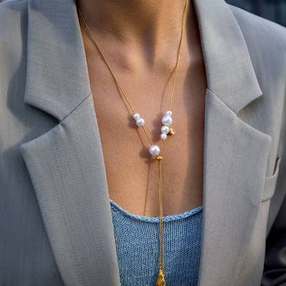 Luxe Drop Pearl Necklace