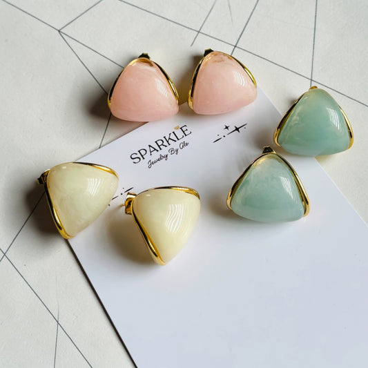 Pastel Gold Stud Earrings