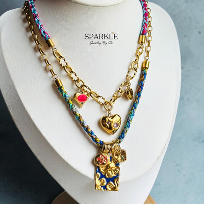 Hearts Braided Necklace