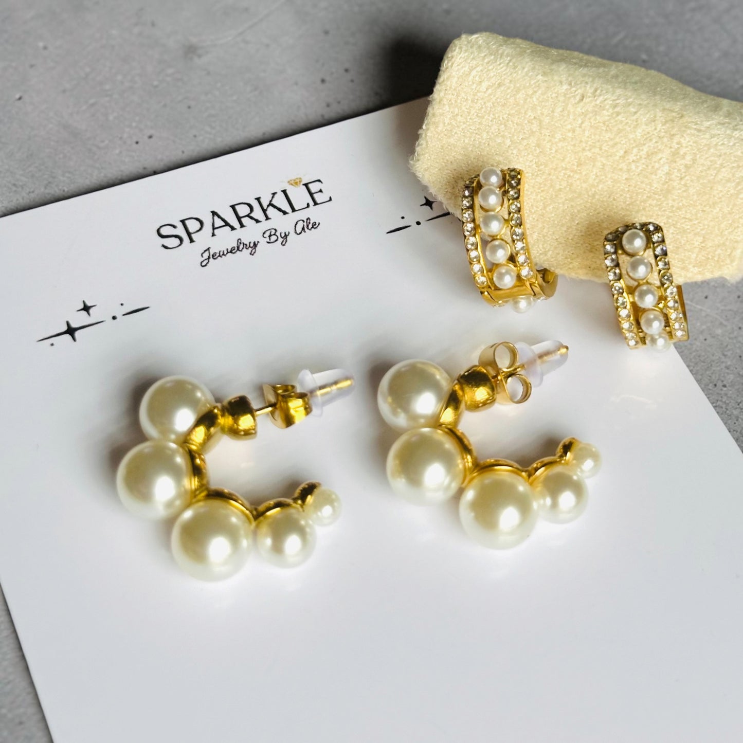 Pearl Hoops Earrings