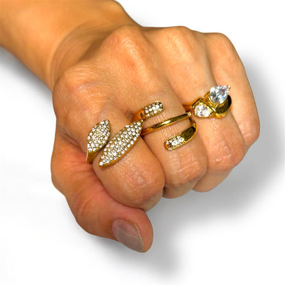 Crystal Tear Drop Ring