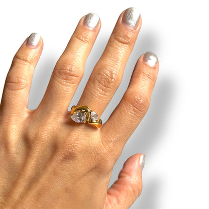 Crystal Tear Drop Ring