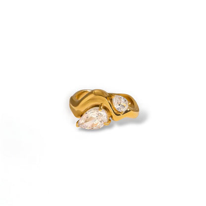 Crystal Tear Drop Ring