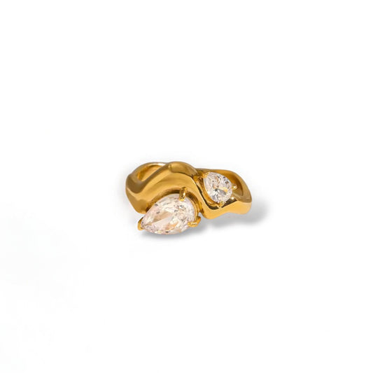 Crystal Tear Drop Ring