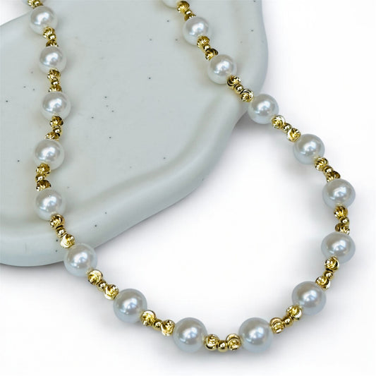 Texture Gold Beads Necklace