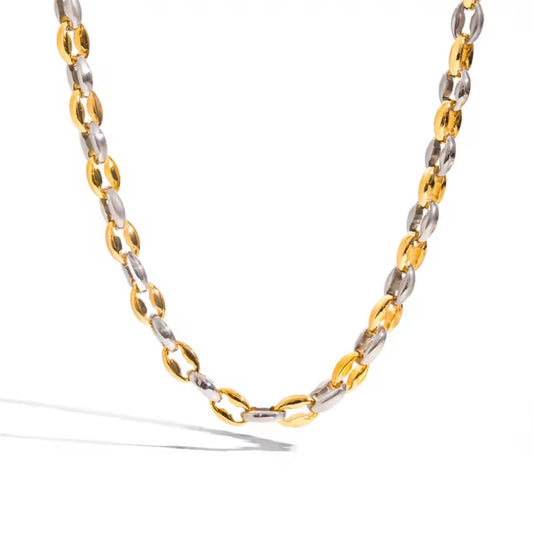 Coffee Bean Bicolor Necklace