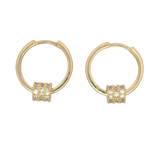 Rolling Zirconium Hoops Earrings