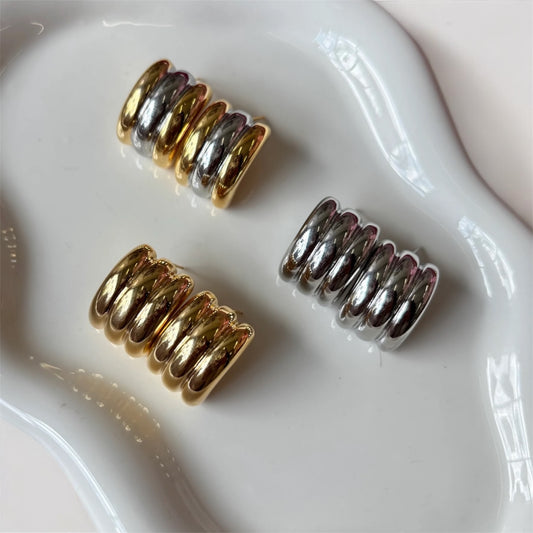 Puffed Lines Earrings