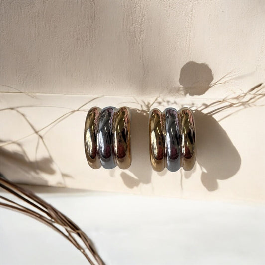 Puffed Lines Earrings