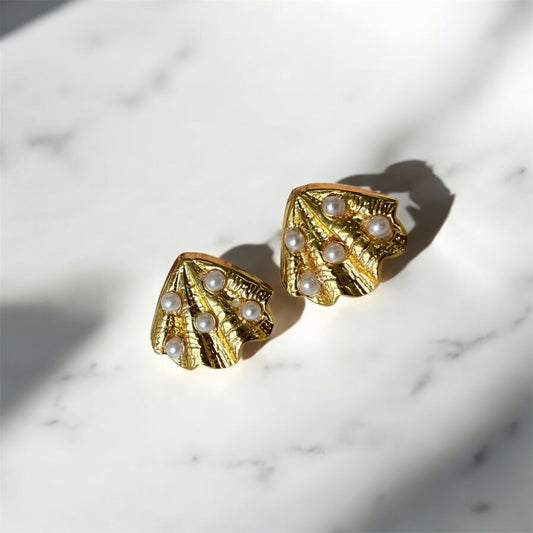 Oyster Pearl Stud Earrings