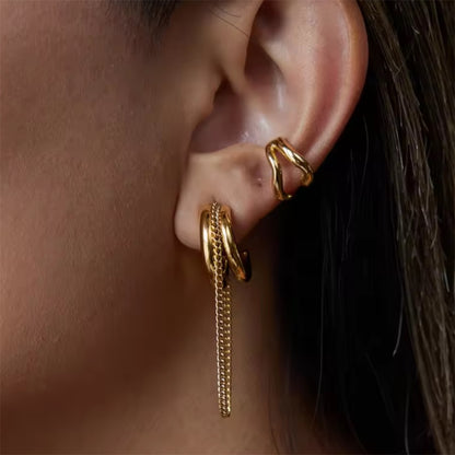 Tassel Double Hoops Earrings