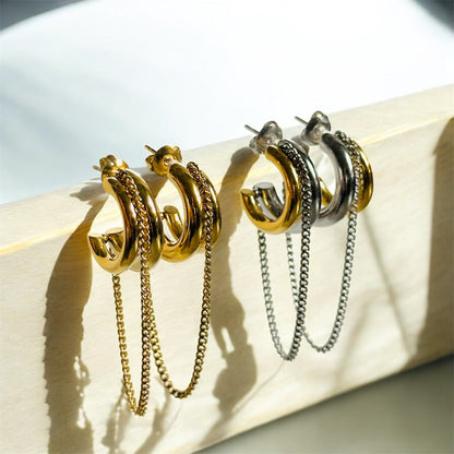 Tassel Double Hoops Earrings