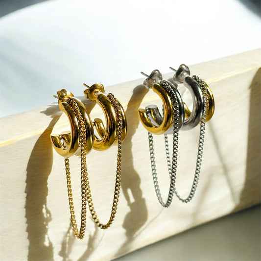 Tassel Double Hoops Earrings