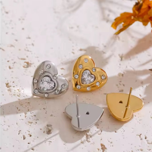Heart Love Studs Earrings