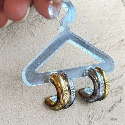 Double Layer Hoops Earrings