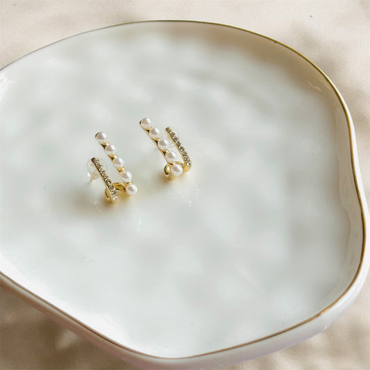 Pearl Bar Studs Earrings