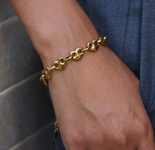 Coffee Bean Heart Bracelet