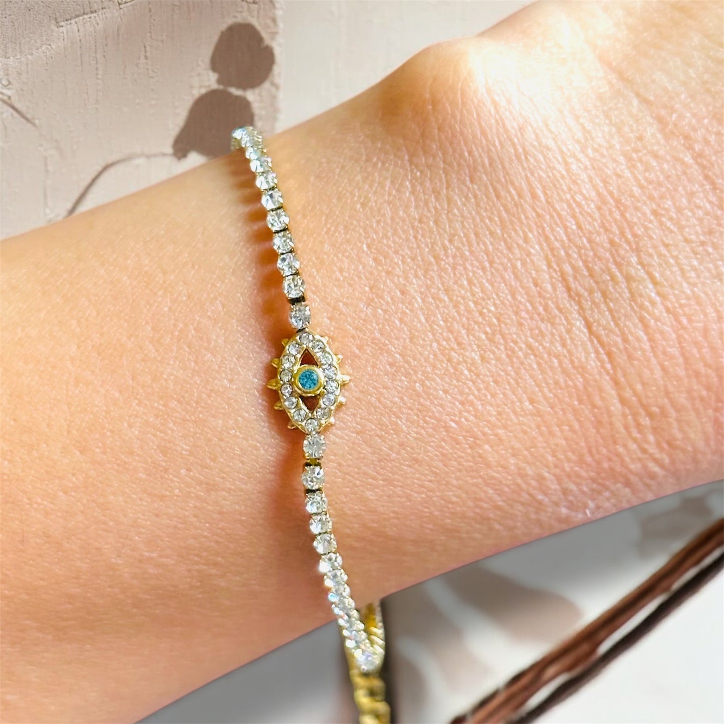 Blue Evil Eye Tennis Bracelet