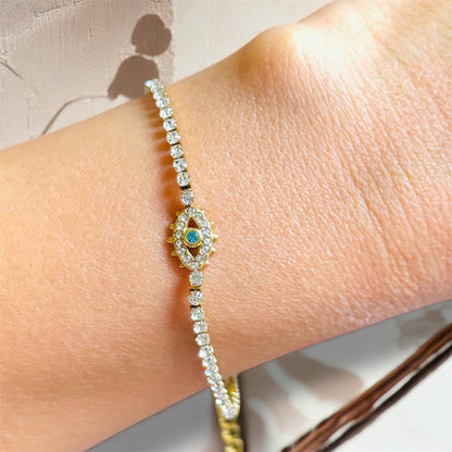 Blue Evil Eye Tennis Bracelet