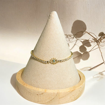 Blue Evil Eye Tennis Bracelet