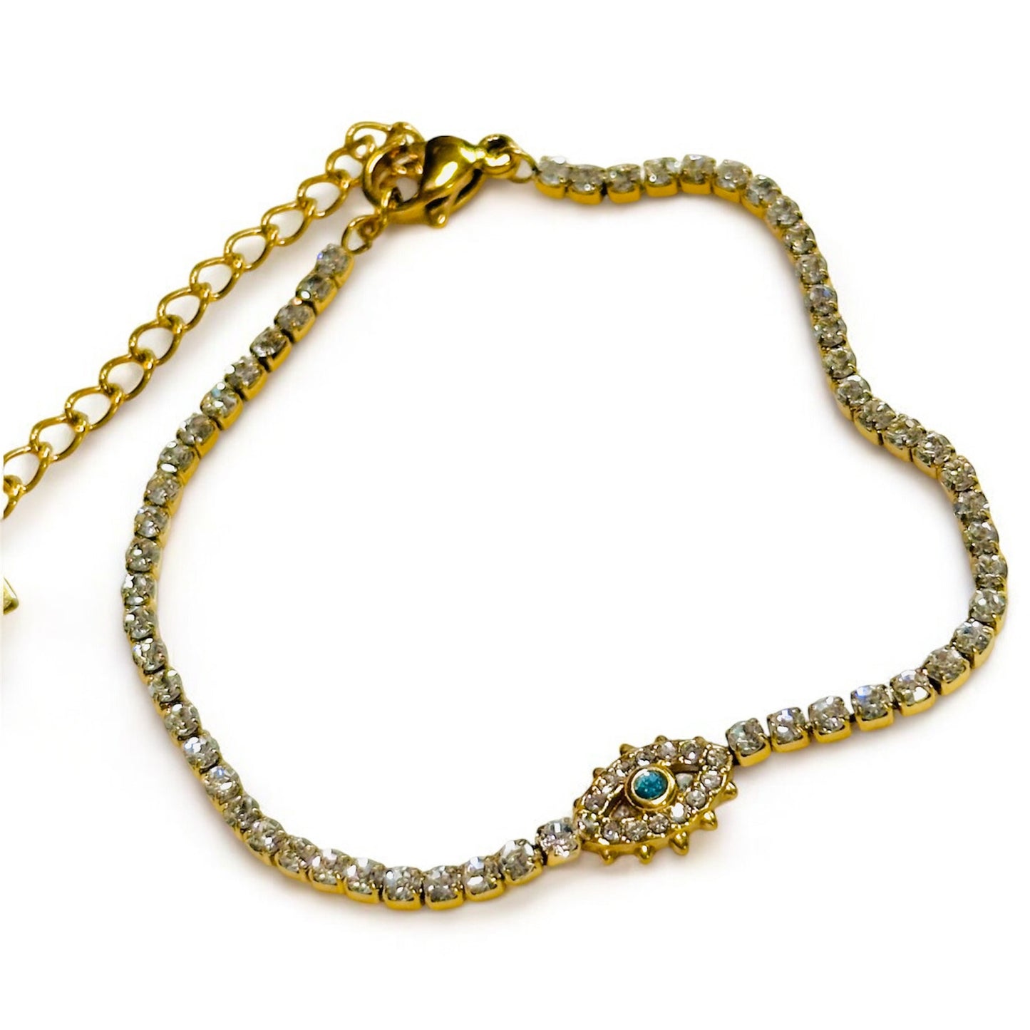 Blue Evil Eye Tennis Bracelet