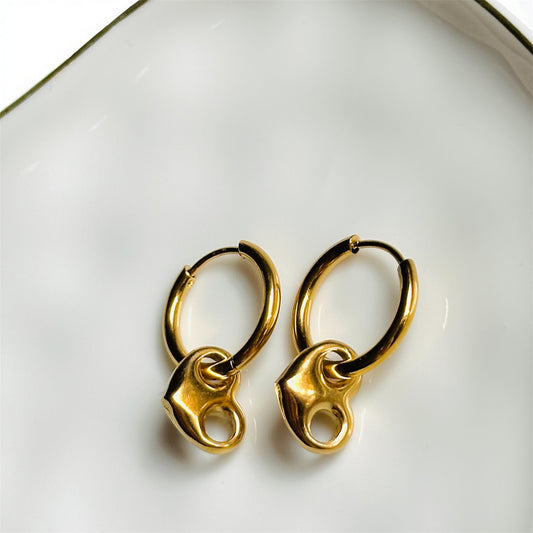 Coffee Bean Heart Earrings