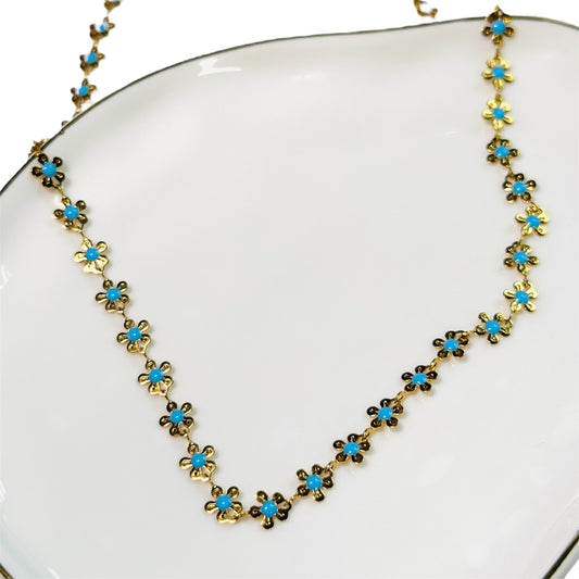 Turquoise Flowers Necklace