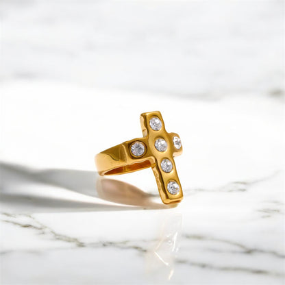 Sparkle Cross Ring