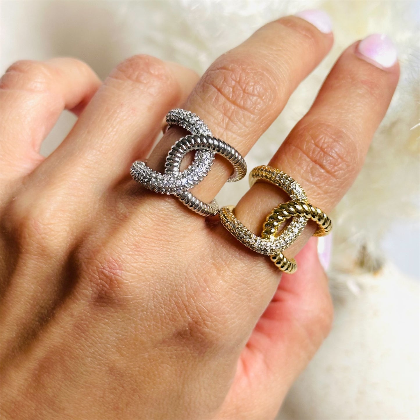 Interlaced Zirconia Ring