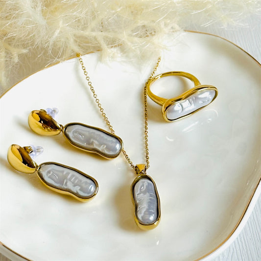 Long Strip Pearl Drop Earrings