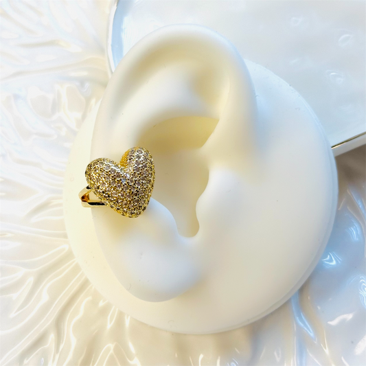 Full Zirconia Heart Earcuff