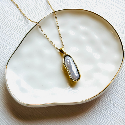 Long Strip Pearl Necklace