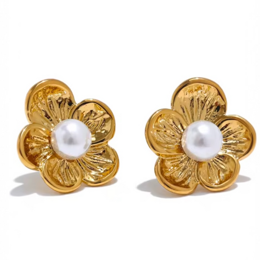 Pearl Flower Earrings