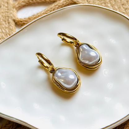 Muse Pearl Hoop Earrings