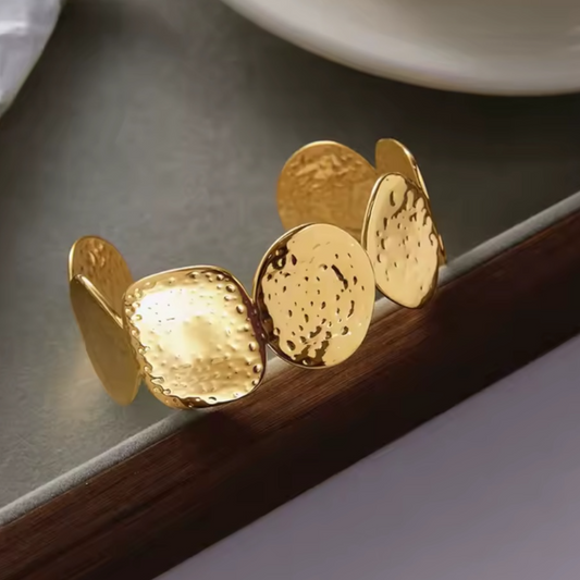 Texture Circle Bangle Bracelet