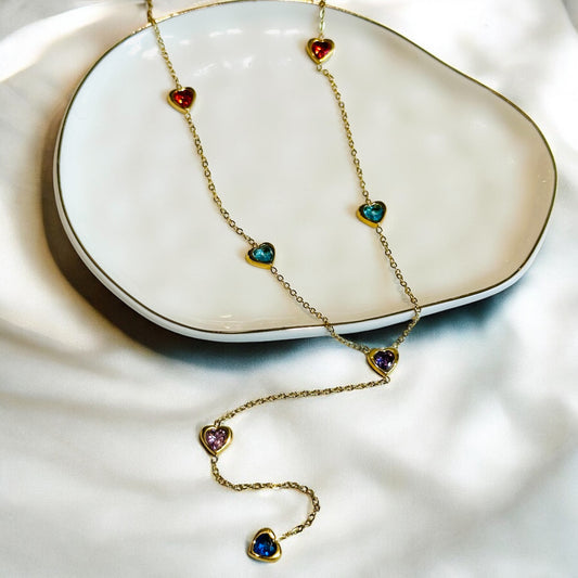 Hearts "Y" Necklace