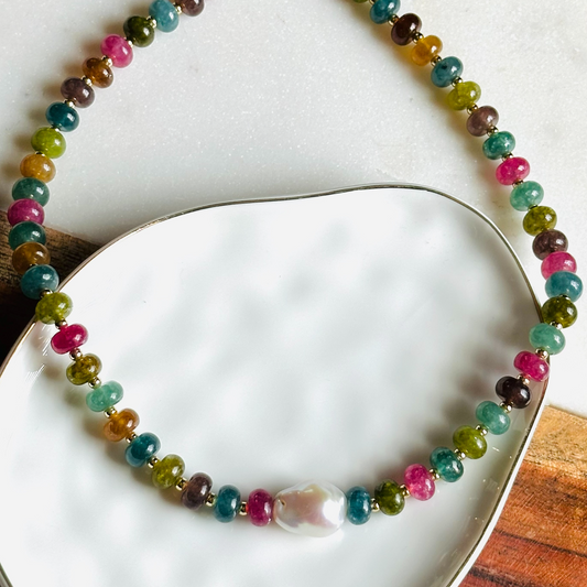 Candy Multicolor & Pearl Necklace