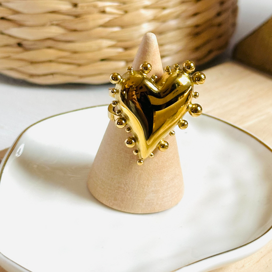 Beaded Heart Ring