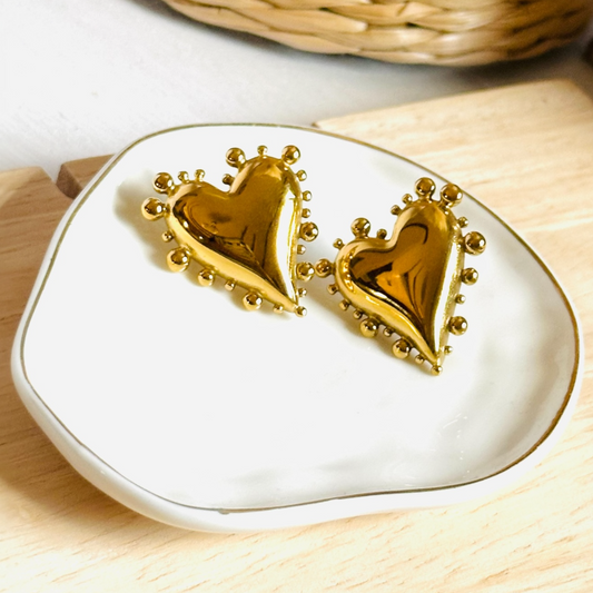 Beaded Heart Earrings