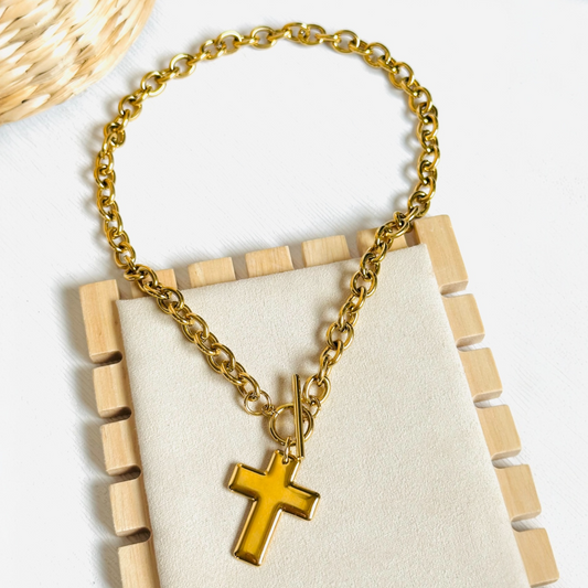 Chunky Bold Cross Necklace