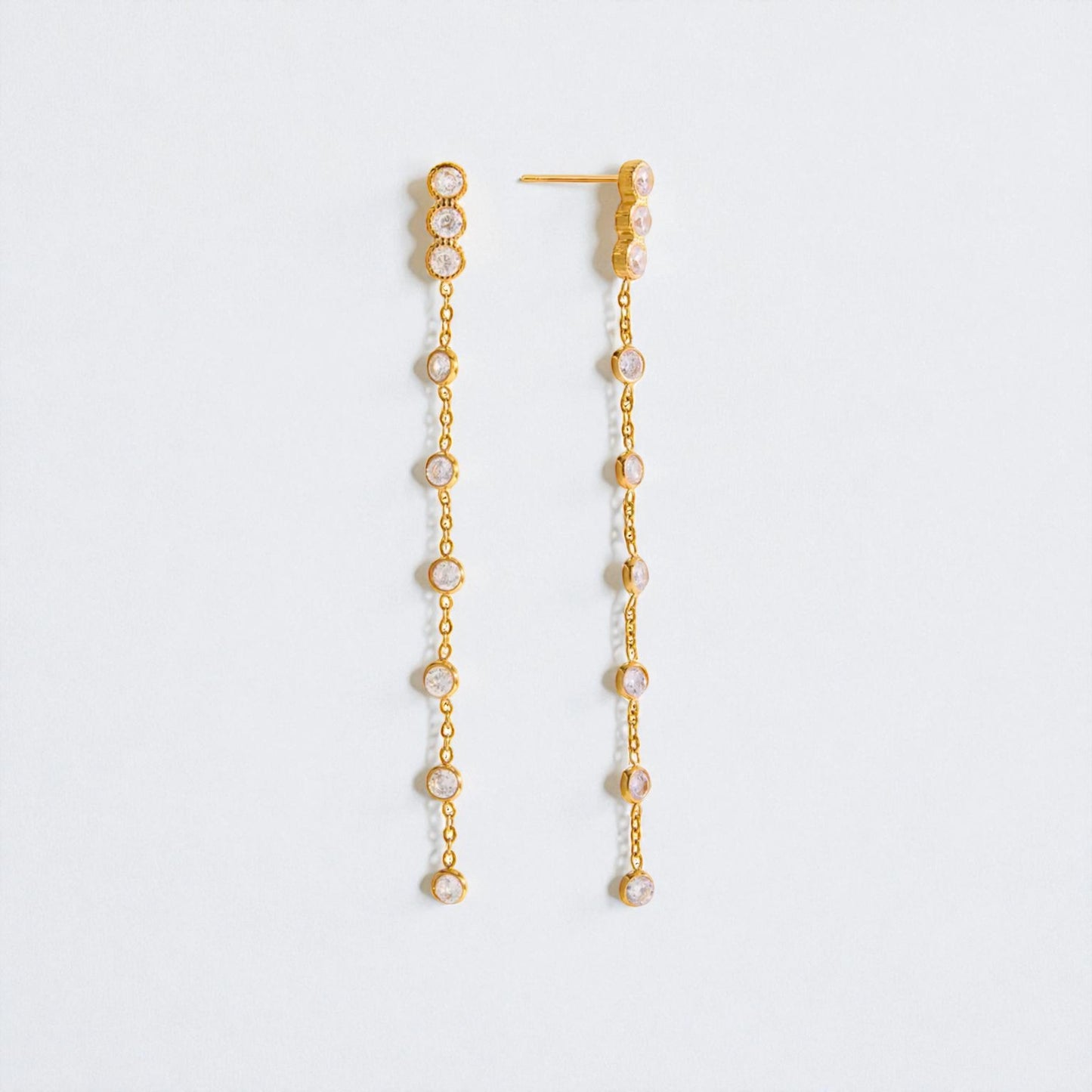 Mistletoe Cz Tassel Earrings