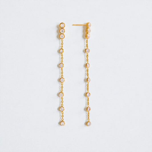 Mistletoe Cz Tassel Earrings