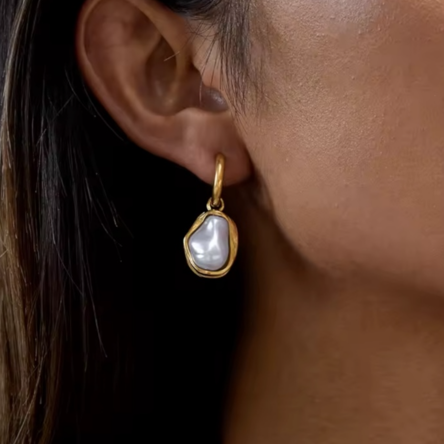 Muse Pearl Hoop Earrings
