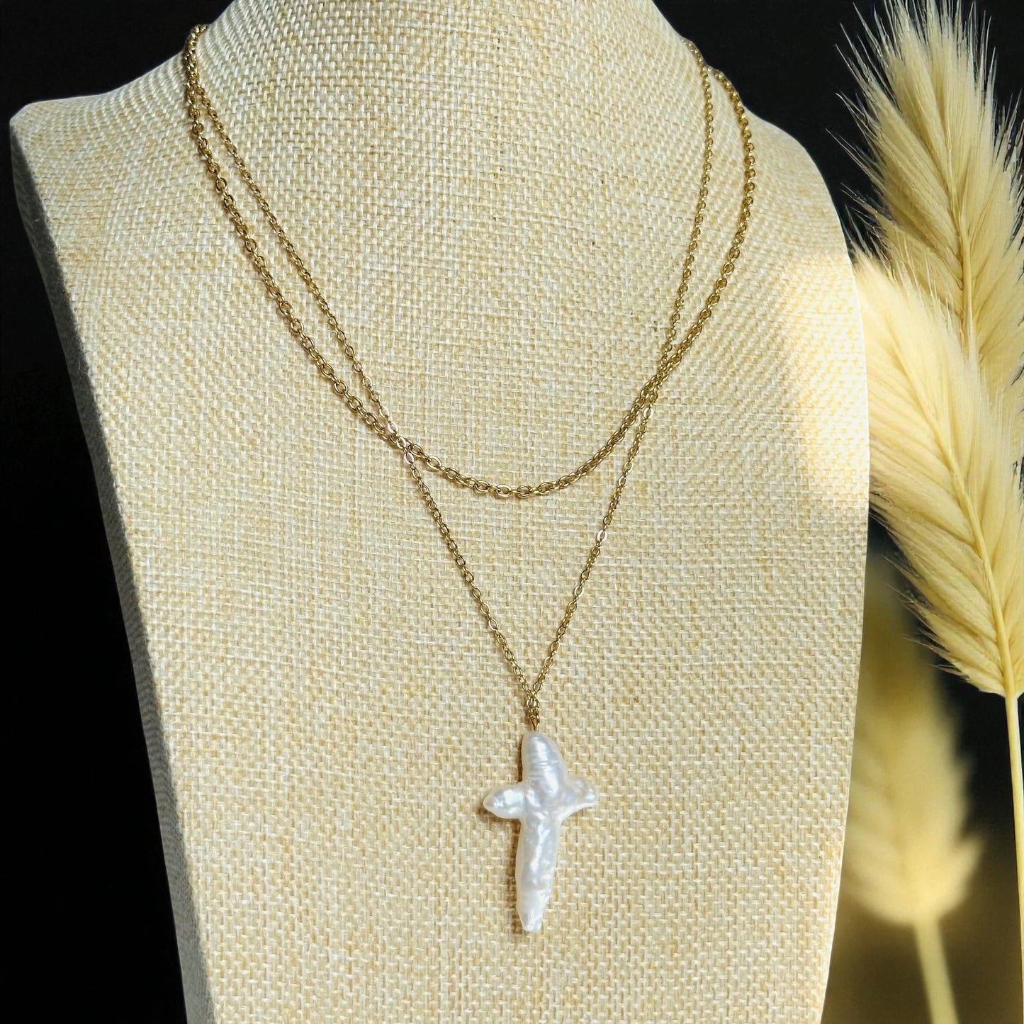 Pearl Cross Necklace