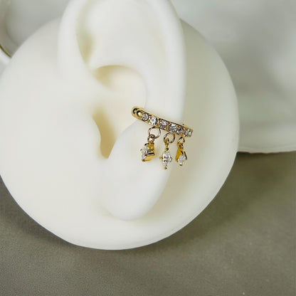 Horse Eye Zirconia Earcuff