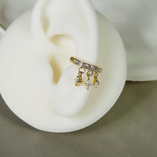 Horse Eye Zirconia Earcuff