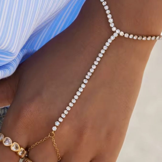 Tennis Finger Ring Braclet