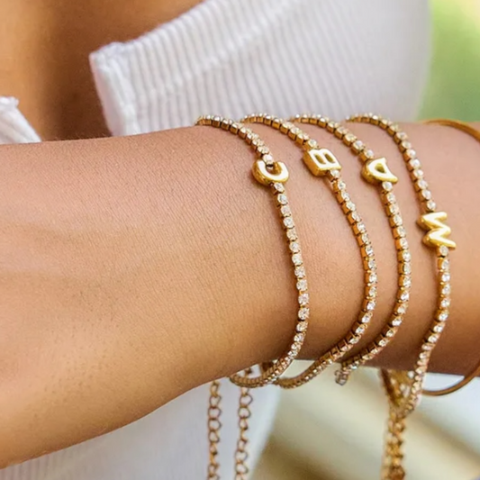 Initial Tennis Bracelet